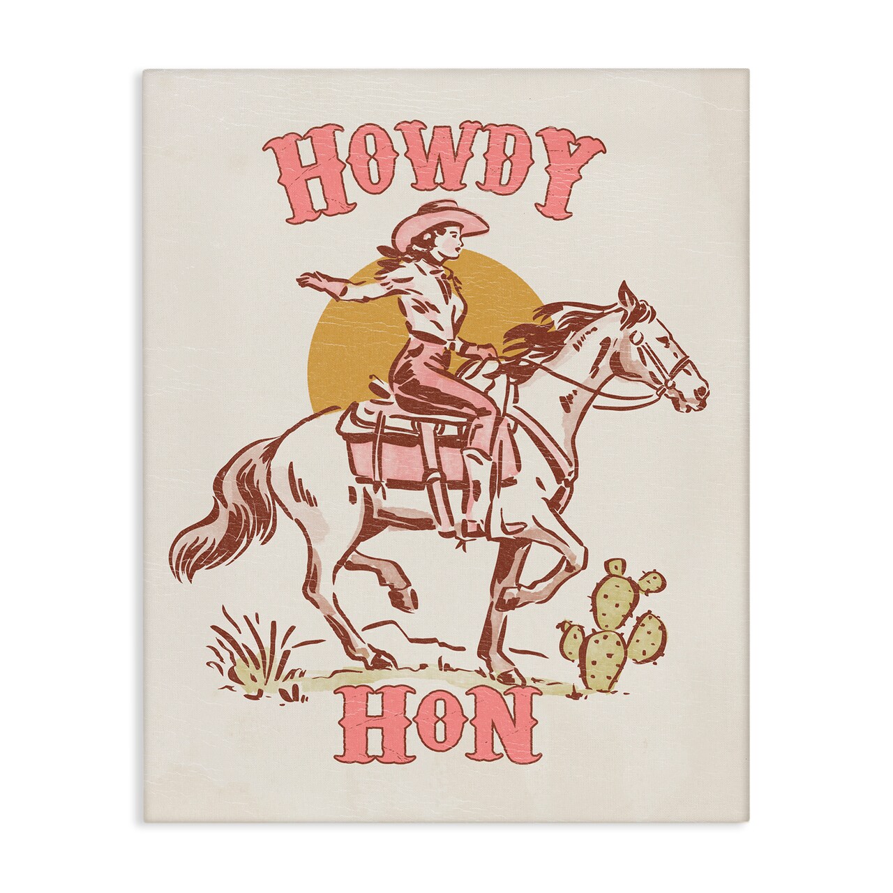 Stupell Industries Howdy Hon Cowgirl Canvas Wall Art Design by Victoria Barnes